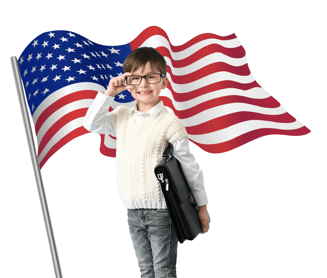 kid with american flag